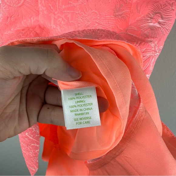 Lilly Pulitzer Pink Peach Word on the Street Liana Jacquard Sheath Dress Size 2 - Picture 6 of 7